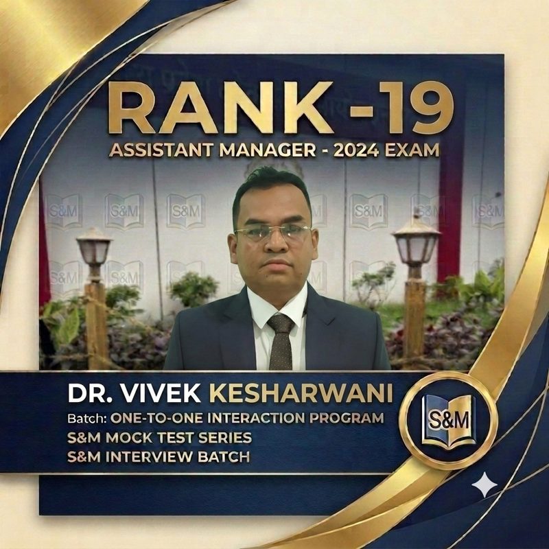 Dr. Vivek Kesharwani, Rank 19, MPPSC Assistant Manager 2024
